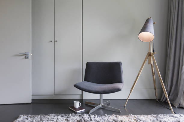 istock Modern chair and lamp 483599185