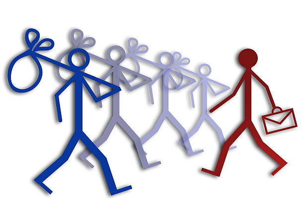 Human sign outstanding among group. Leader, Unique, Think different, Individual and standing out from the crowd concept. 3d illustration