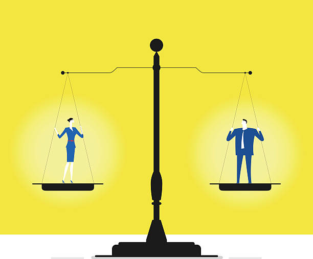 Gender equality in workplace Gender equality in workplace gender equality scale stock illustrations