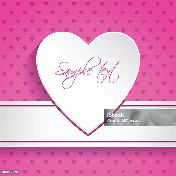 Valentine Day Greeting With Textured Background Stock Illustration - Download Image Now - 2015, Abstract, Banner - Sign