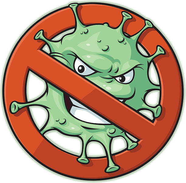 biologiczne maskotka v2 - flu bug stock illustrations
