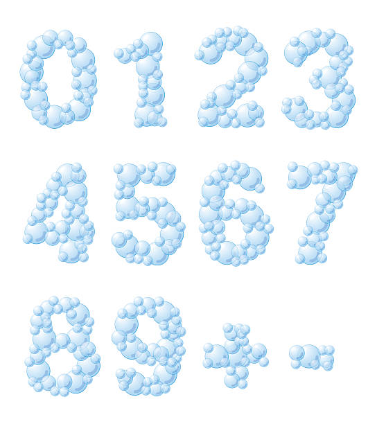 Foam digits vector art illustration