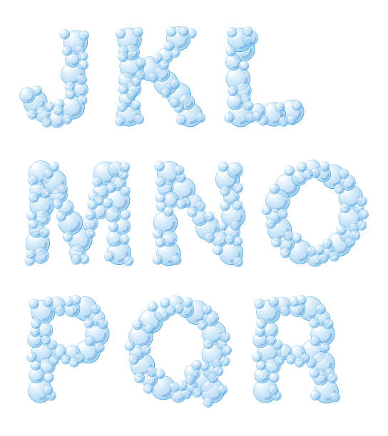 Foam font vector art illustration