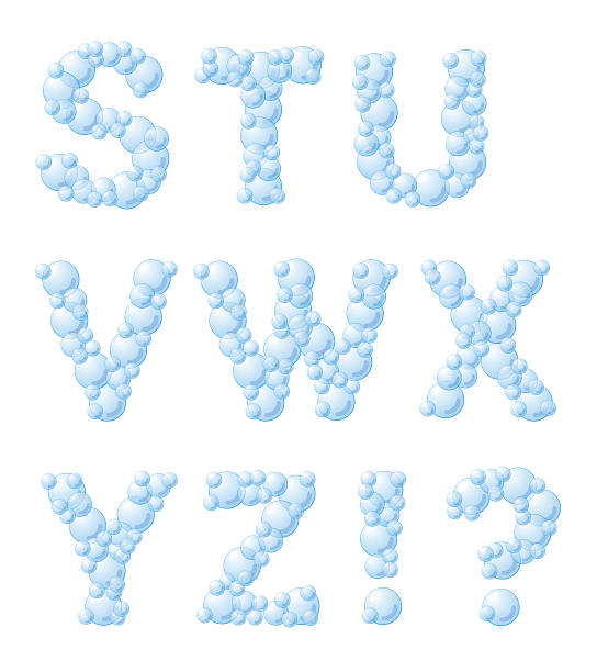Foam font vector art illustration