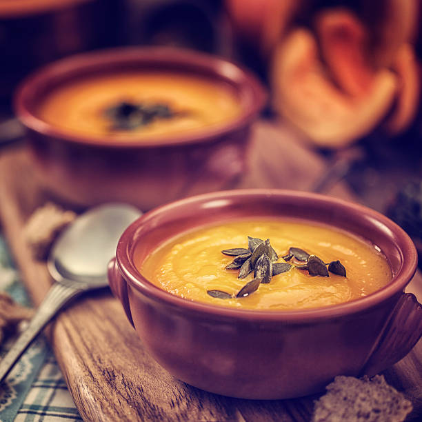 istock Homemade Pumpkin Soup for Autumn Days 483614440