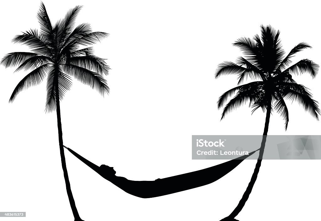 Hammock Hammock with palm trees. Hammock stock vector