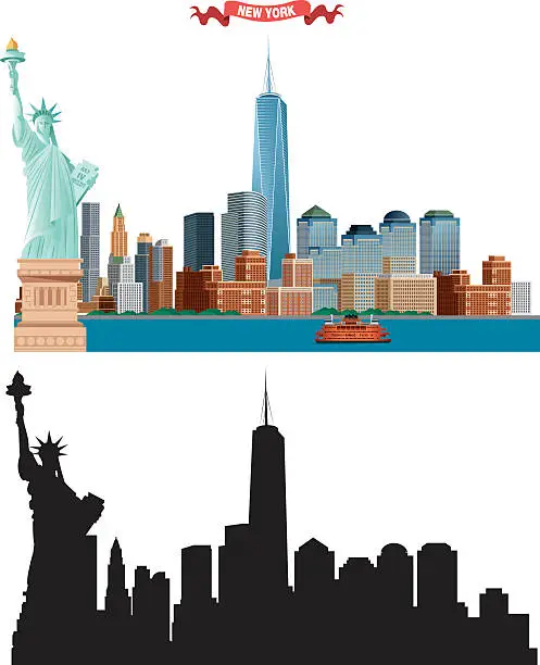 Vector illustration of New York City skyline