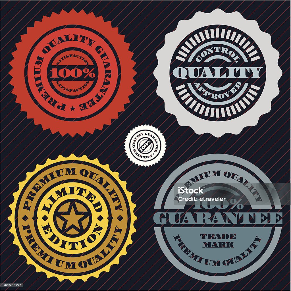 Série de timbres de garantie - clipart vectoriel de 100 pourcent libre de droits