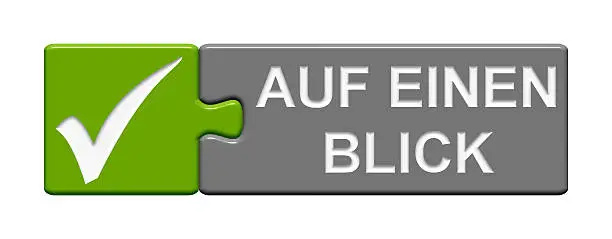 Puzzle Button of two puzzle pieces with symbol showing at a glance in german language