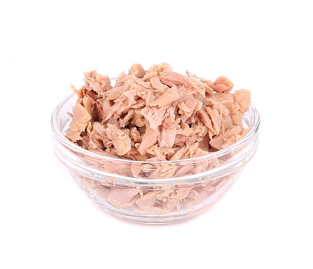 istock Canned tuna in glass bowl. 483617785
