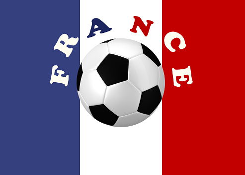 Soccer football ball with France flag 