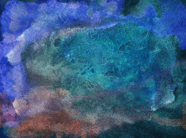 istock Dark mottled watercolor background with textured colors 483618530