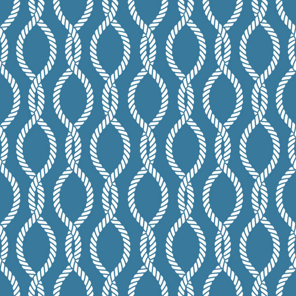 Seamless nautical rope pattern vector art illustration