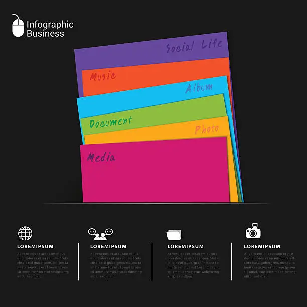 Vector illustration of Folder document business infographic.