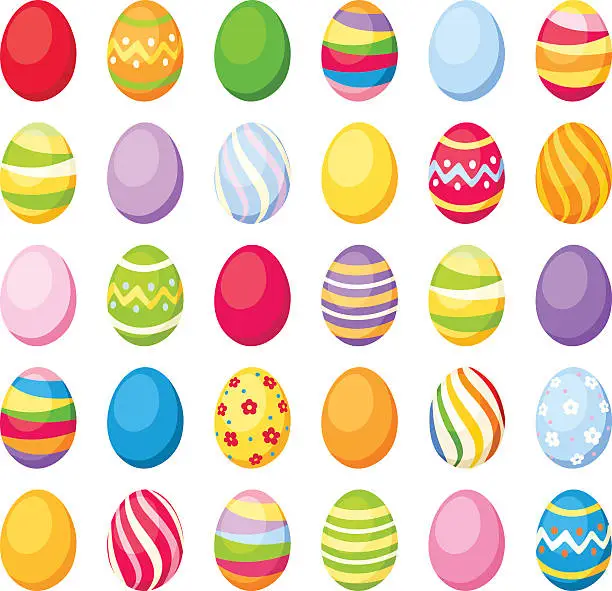Vector illustration of Easter colorful eggs. Vector illustration.