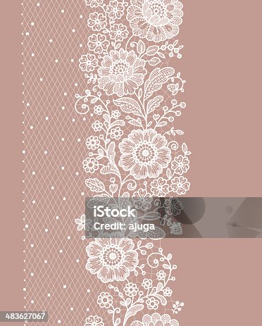 istock Vertical Seamless Pattern. lace. 483627067