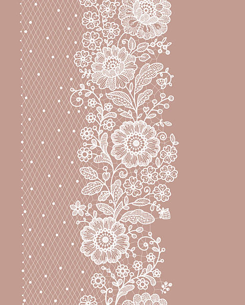 Vertical Seamless Pattern. lace. vector art illustration