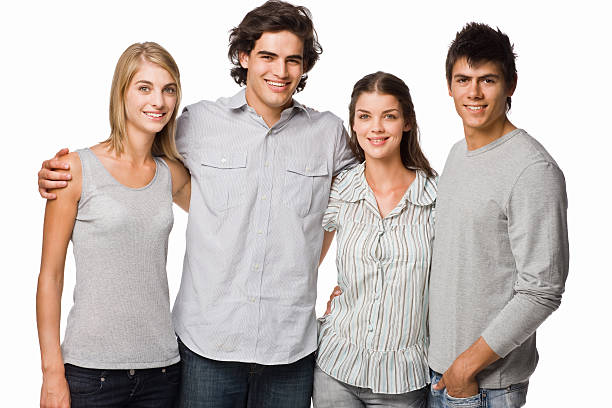 istock Young women and men isolated on white background 483627223