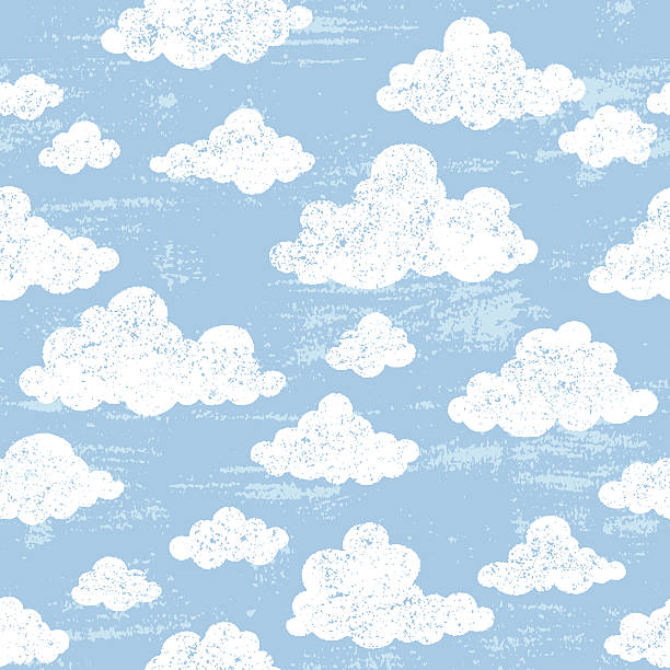 Clouds Seamless Pattern vector art illustration