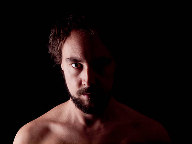 istock Low key image of a bearded man 483627945