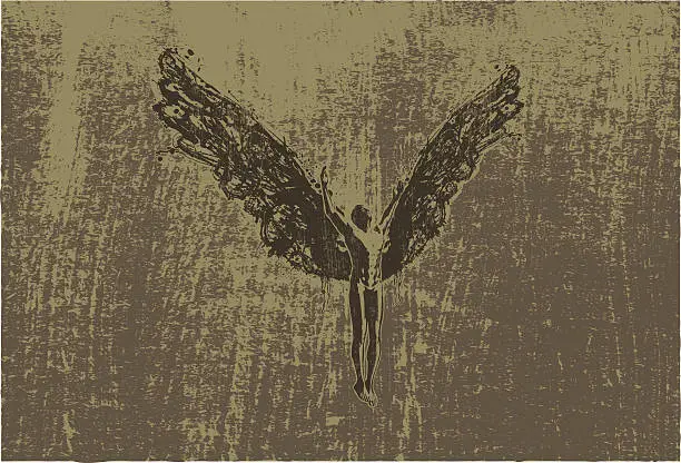 Vector illustration of prayer angel