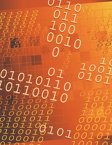 Vector illustration of Global Data Network in Orange