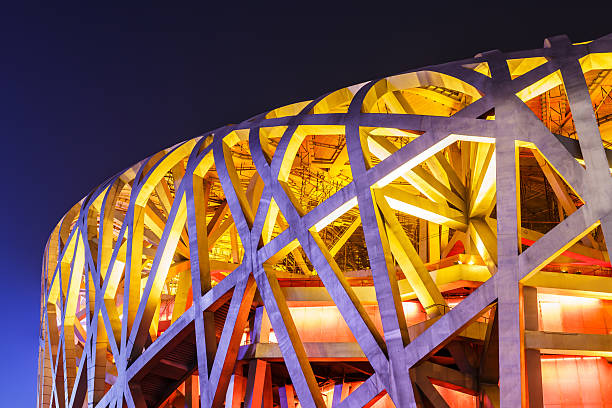 A close up architectural shot of building