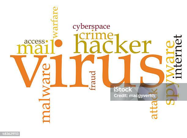 Virus Hacker Word Cloud Stockfoto und mehr Bilder von Aggression - Aggression, Computer, Computerfehler