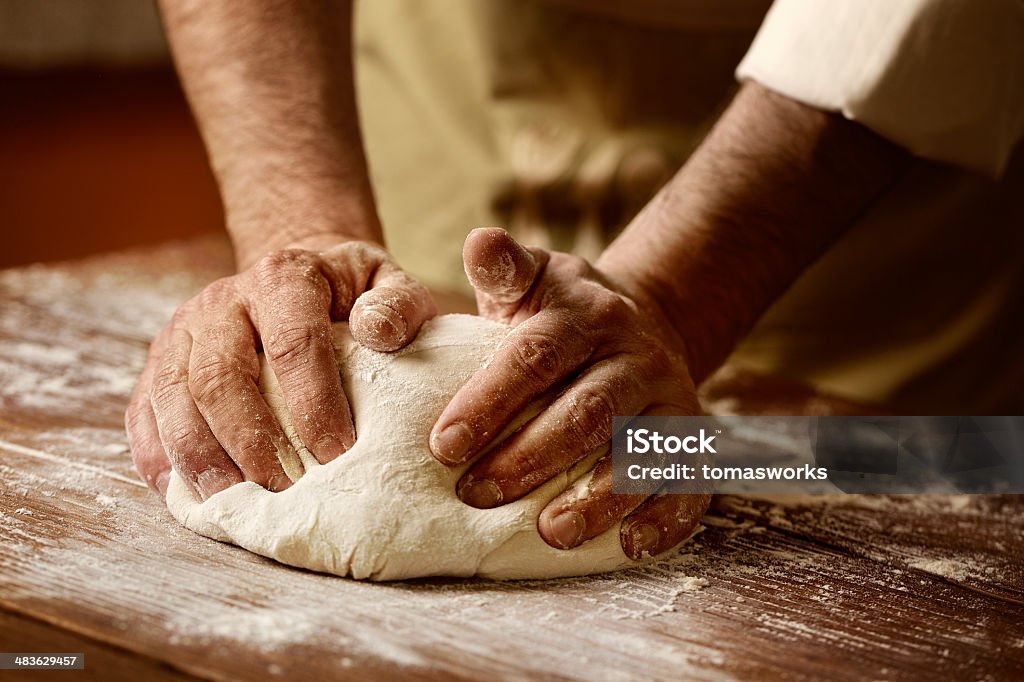 kneading and making yeast dough Kneading Stock Photo