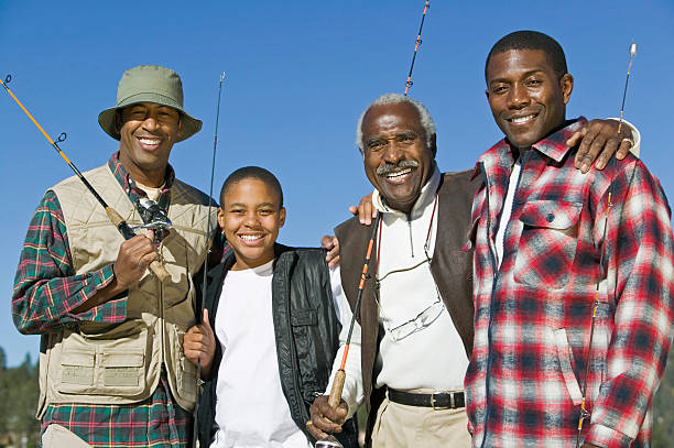 masculino selagem em viagem de pesca - fishing active seniors family senior adult - fotografias e filmes do acervo
