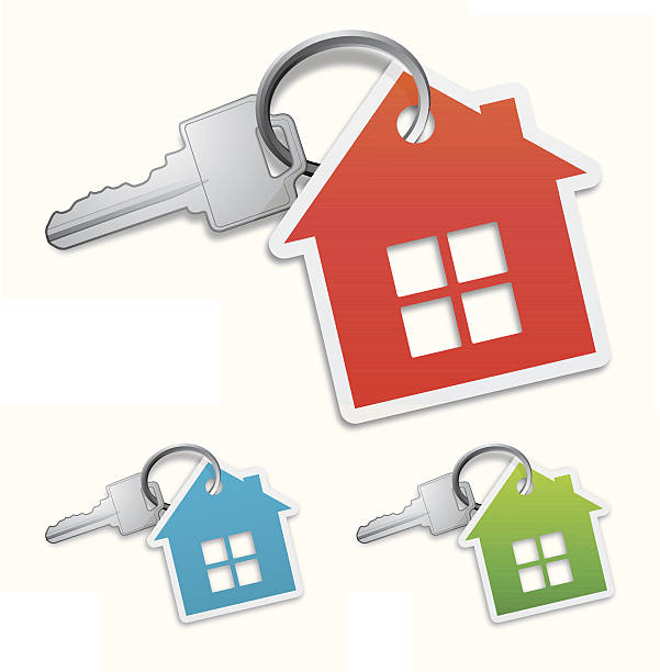 illustrations, cliparts, dessins animés et icônes de clé de maison - key house house key green