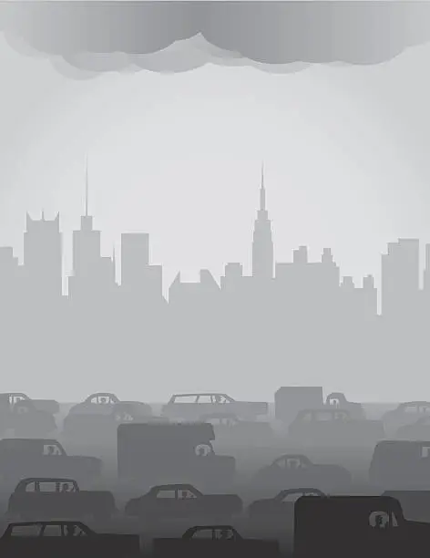 Vector illustration of City Smog or Fog