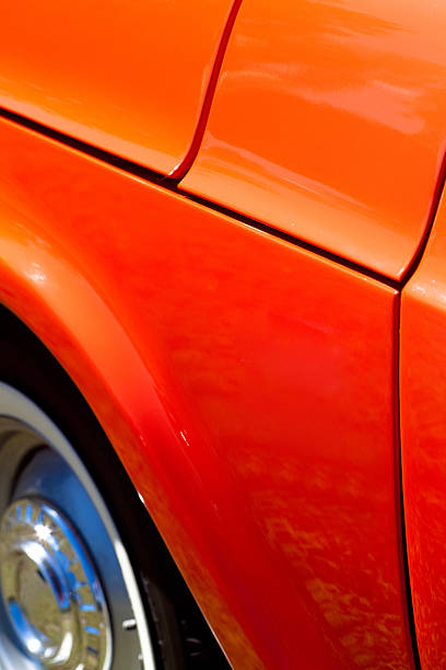 istock Close-Up Vintage Red Pick-up Truck Front View Wheel 483630204