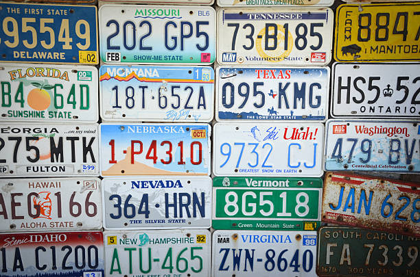 targhe di tutta l'america - license plate foto e immagini stock