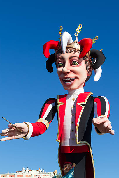 Nice, France - February 22, 2015: Parade float during the Carnival of Nice on February 22, 2015 on the French Riviera, Nice, France. This is the main winter event of the Riviera. The theme for 2015 was King of Music.