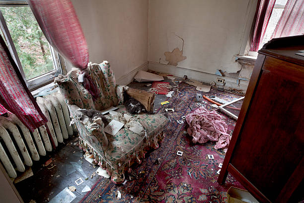 sala de estar el caos - slum living fotos fotografías e imágenes de stock