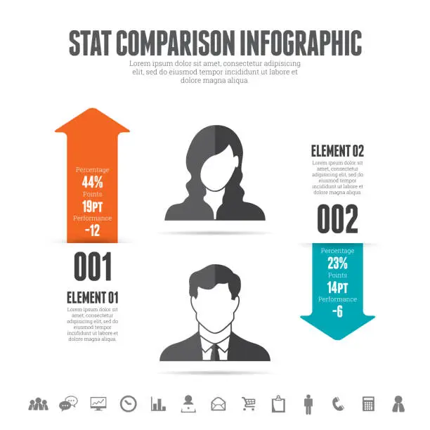 Vector illustration of Stat Comparison Infographic