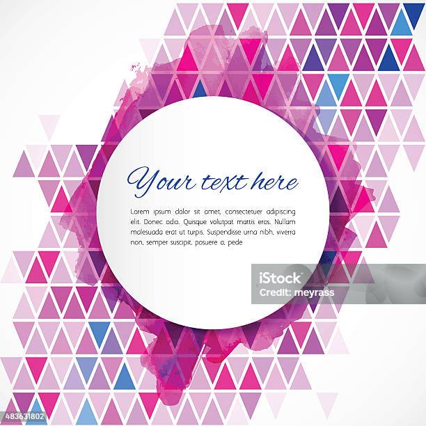 Abstract Background With Colorful Triangle And Watercolor Blob Stock Illustration - Download Image Now