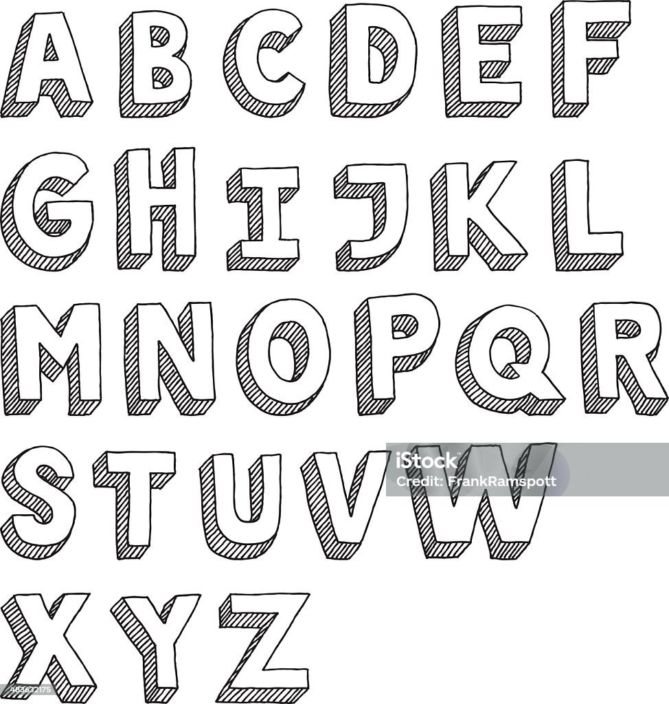 Alfabeto letras maiúsculas Sans Serif desenho - Vetor de O Alfabeto royalty-free