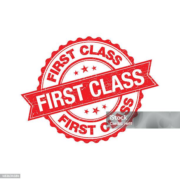 First Class Retro Isolated Stamp Stock Illustration - Download Image Now - 2015, Alphabet, Business