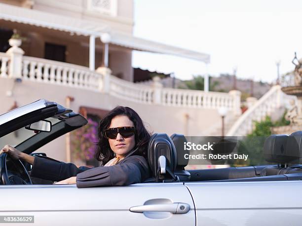 Woman Driving Convertible Stock Photo - Download Image Now - Convertible, One Woman Only, Women