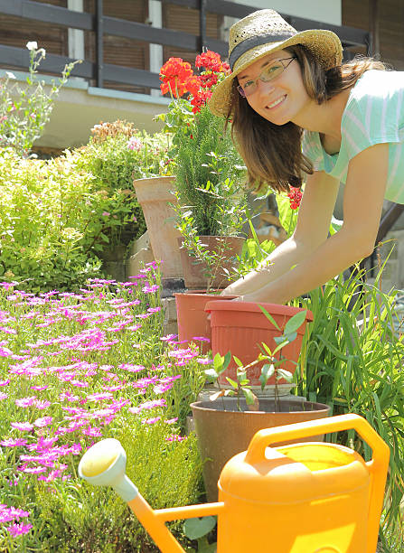 istock Young woman in the garden 483640124