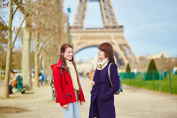 istock Two cheerful girls in Paris 483643984