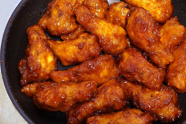 istock fried chicken with Korean sauce 483647356