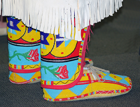 Colorful Native American Beaded Moccasins