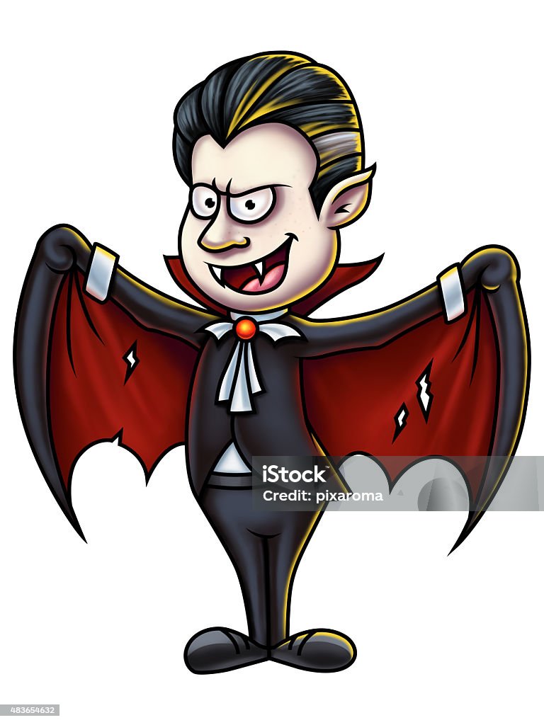 Dracula Vampire Cartoon Character Digital Painting Stock Illustration -  Download Image Now - 2015, Adult, Cape - Garment - iStock
