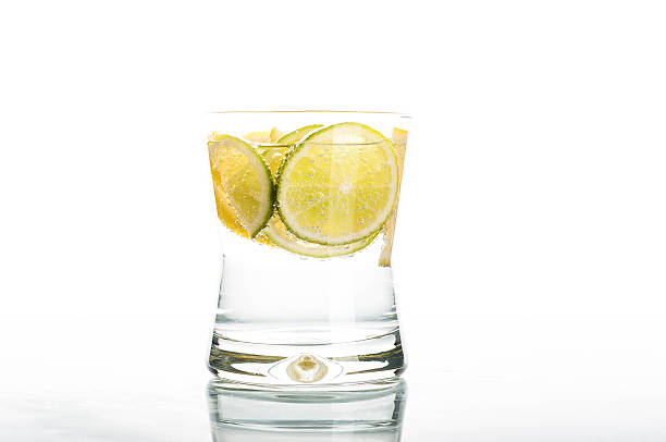 istock Glass of water with lemon slice 483654958