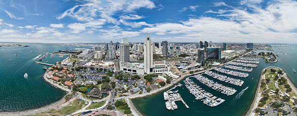 San Diego Aerial Panoramic stock photo