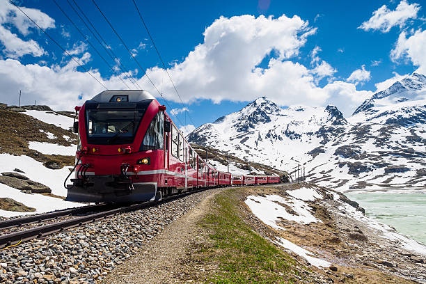 Red Alpine Express stock photo