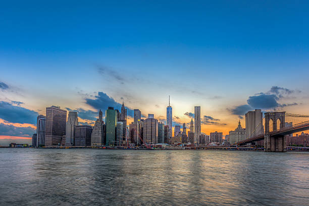 istock New York City Manhattan downtown skyline and Brooklyn bridge. 483655306